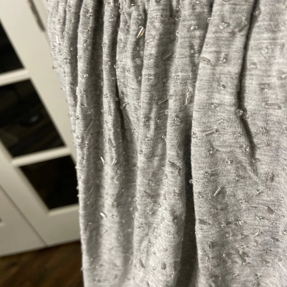 talbots gray beaded short sleeve top tee size medium - Picture 4 of 5